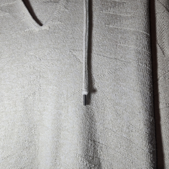 American Eagle Outfitters Cream V-Neck Hooded Sweater Size Small - Picture 5 of 8